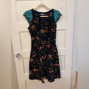Eva Franco Floral Dress with Teal Accents